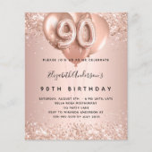 90e verjaardag roos gouden ballonnen begrotingsuit flyer (Voorkant)