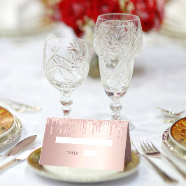 90e verjaardag roos gouden glitter roze glans plaatskaartje