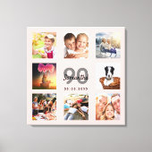 90e verjaardag roos gouden naam foto collage canvas afdruk (Voorkant)