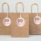 90e verjaardag roos gouden roze diamanten ronde sticker