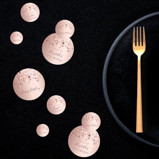 90e verjaardag roos gouden roze sterren glam confetti