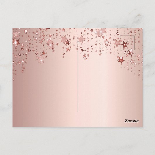 90e verjaardag roos gouden sterren sparen de datum briefkaart (Achterkant)