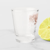 90e verjaardag roos gouden zwarte confetti naam shot glas (Links)