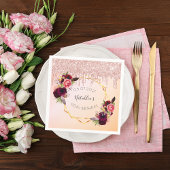 90e verjaardag roos goudroze geometrische glitter servet