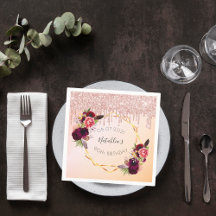 90e verjaardag roos goudroze geometrische glitter