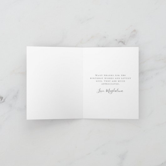 90e verjaardag Roze Bow Wildflower Gevouwen Bedankkaart (Binnen)