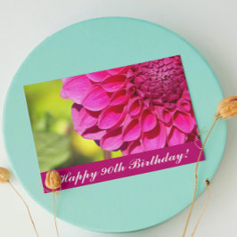 90e verjaardag Roze Dahlia Floral Birthday Kaart