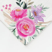 90e verjaardag roze floral fleece deken (Hoek)