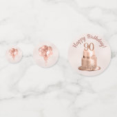 90e verjaardag Roze Goud Kake Foto Confetti (Voorkanten)
