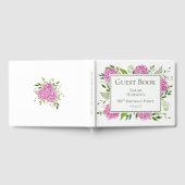 90e verjaardag Roze hydrangeas Gastenboek (Volledig)