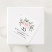 90e verjaardag Roze Rose Eucalyptus Bedankjes Labels (In situ)