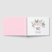 90e verjaardag Roze Rose Floral Gastenboek (Volledig)
