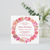 90e verjaardag Roze Rose Swirly Heart Valentijn Kaart (Staand voorkant)