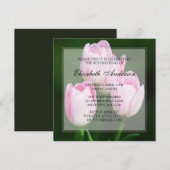  90e verjaardag Roze Tulps Party Kaart (Voorkant / Achterkant)