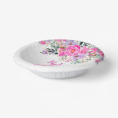 90e verjaardag roze waterverf florale papieren kommen (Gebogen)