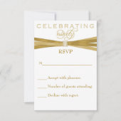 90e verjaardag RSVP-kaart voor Elegant RSVP Kaartje (Voorkant)