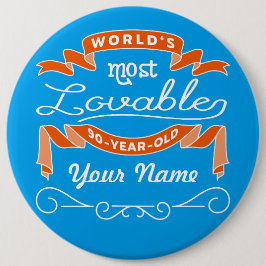 90e verjaardag 's werelds meest leefbare 90-jarige ronde button 6,0 cm