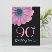 90e verjaardag Sjabloon - Roze maaltijd Kaart (Staand voorkant)