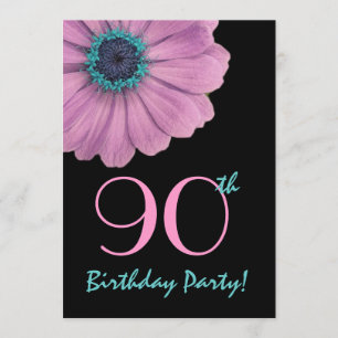 90e verjaardag Sjabloon - Roze maaltijd Kaart