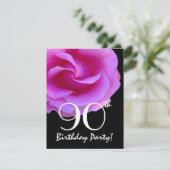 90e verjaardag Sjabloon roze roze roze roze voor h Kaart (Staand voorkant)