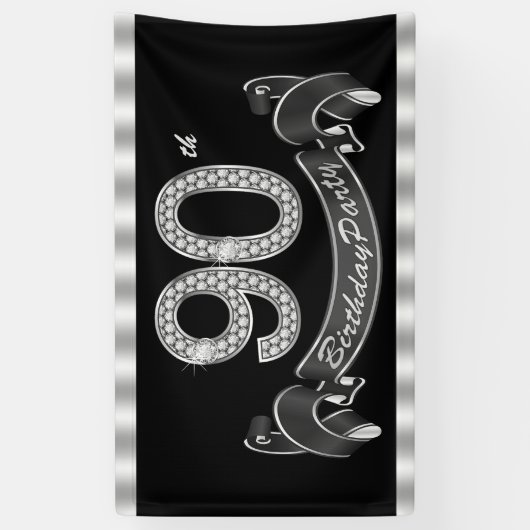 90e verjaardag spandoek (Verticaal)