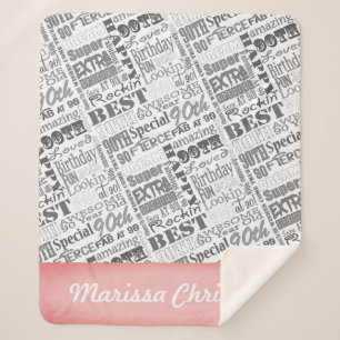 90e verjaardag Speciaal gepersonaliseerd monogram Sherpa Deken