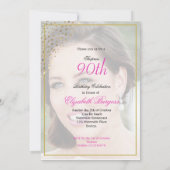 90e verjaardag Stijlvolle foto Gold Modern Elegant Kaart (Achterkant)