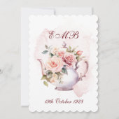 90e verjaardag Tea Party Bloemen Roos Verjaardag Kaart (Achterkant)