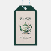 90e verjaardag Tea Party Groene Regency Verjaardag Cadeaulabel (Voorkant)