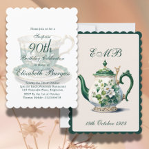 90e verjaardag Tea Party Groene Regency Verjaardag