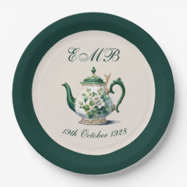 90e verjaardag Tea Party Groene Regency Verjaardag Papieren Bordje