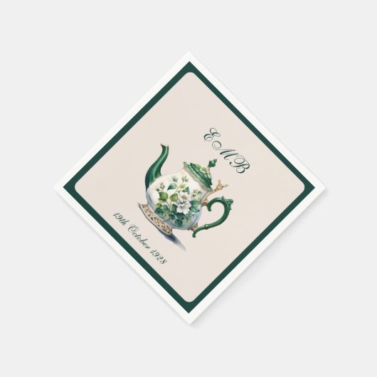 90e verjaardag Tea Party Groene Regency Verjaardag Servet (Hoek)