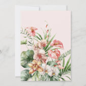 90E Verjaardag Tropische Waterverf Roze Elegant Kaart (Achterkant)