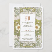 90e verjaardag Uitnodiging Art Nouveau door Mucha (Voorkant)
