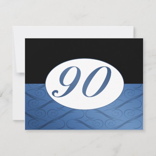 90e verjaardag uitnodiging (blauw) (Voorkant)