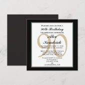 90e verjaardag Uitnodiging - groene grens (Voorkant / Achterkant)