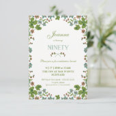90e verjaardag uitnodiging, Negentigste  stijl Kaart (Staand voorkant)