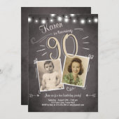 90e verjaardag uitnodiging  negentigste verjaardag (Voorkant / Achterkant)