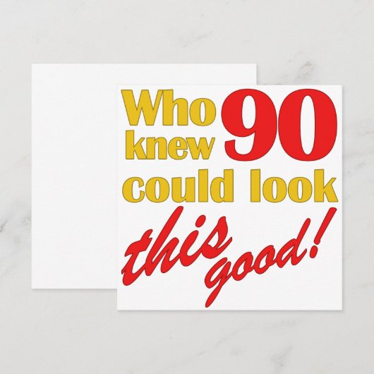 90e verjaardag Uitnodigingen (Voorkant / Achterkant)