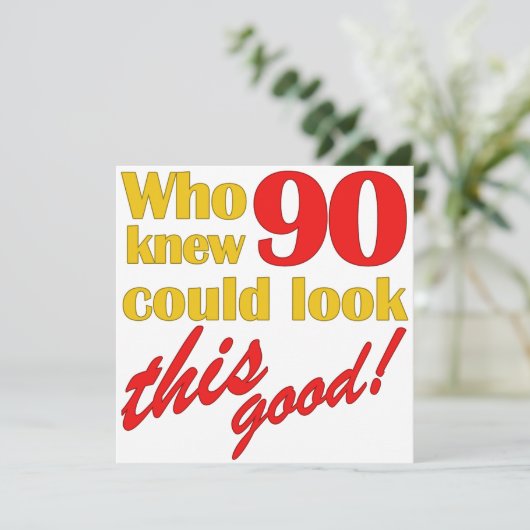 90e verjaardag Uitnodigingen (Staand voorkant)