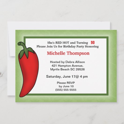 90e verjaardag uitnodigingen (Voorkant)