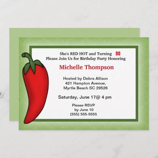 90e verjaardag uitnodigingen (Voorkant / Achterkant)