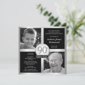 90e verjaardag Uitnodigingen en nu 2 foto's (Staand voorkant)