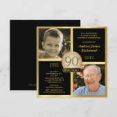 90e verjaardag Uitnodigingen en nu 2 foto's (Voorkant / Achterkant)