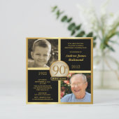 90e verjaardag Uitnodigingen en nu 2 foto's (Staand voorkant)