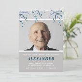90e verjaardag uitnodigingen Mannen Confetti Photo (Staand voorkant)