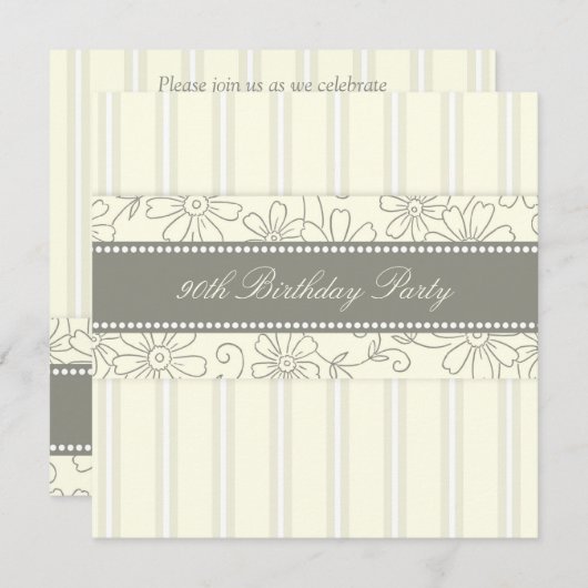 90e verjaardag van de Floral Kaart (Voorkant / Achterkant)