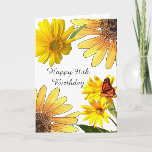 90e verjaardag van de geboortekaart kaart (Voorkant)