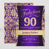 90e verjaardag van de gouden Paars Kaart (Voorkant / Achterkant)