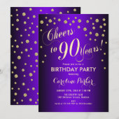 90e verjaardag van de gouden Paars Kaart (Voorkant / Achterkant)